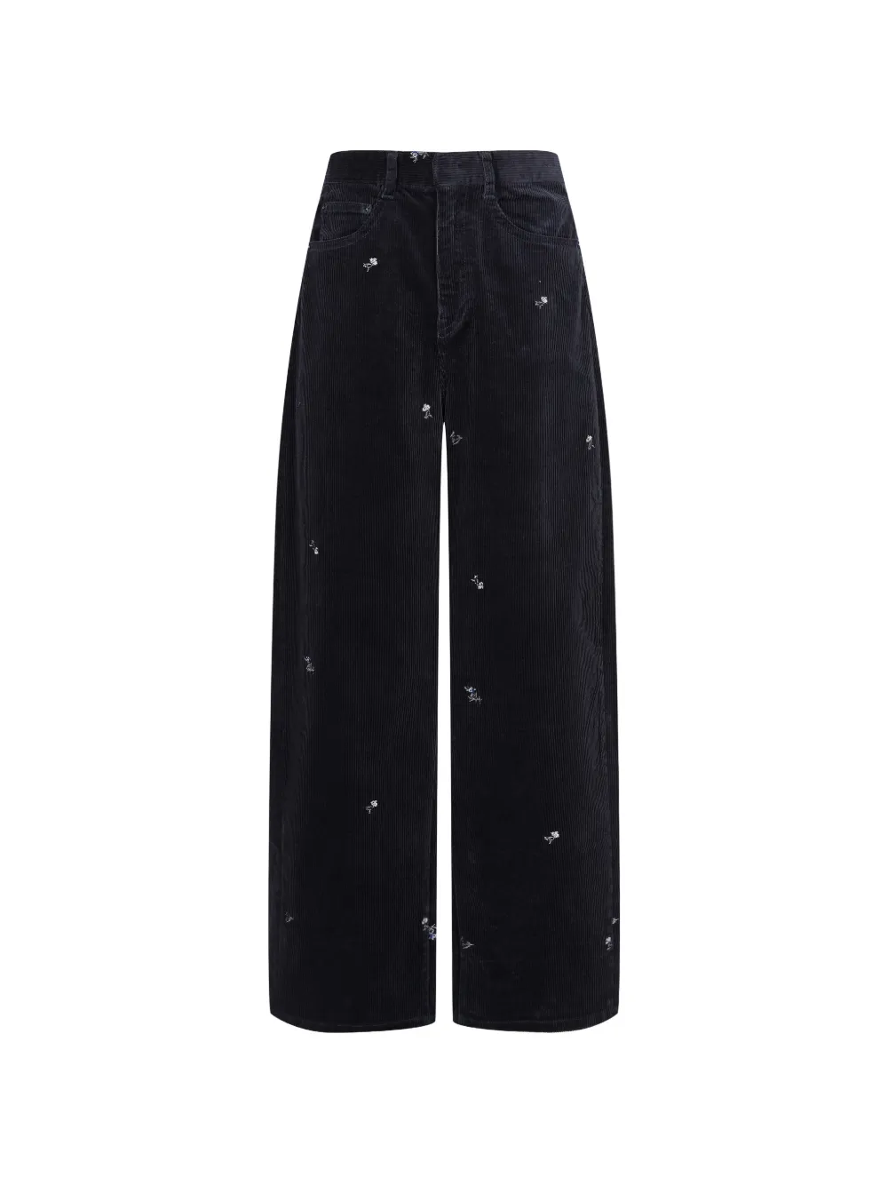 JNBY Broek met wijde pijpen en borduurwerk Blauw