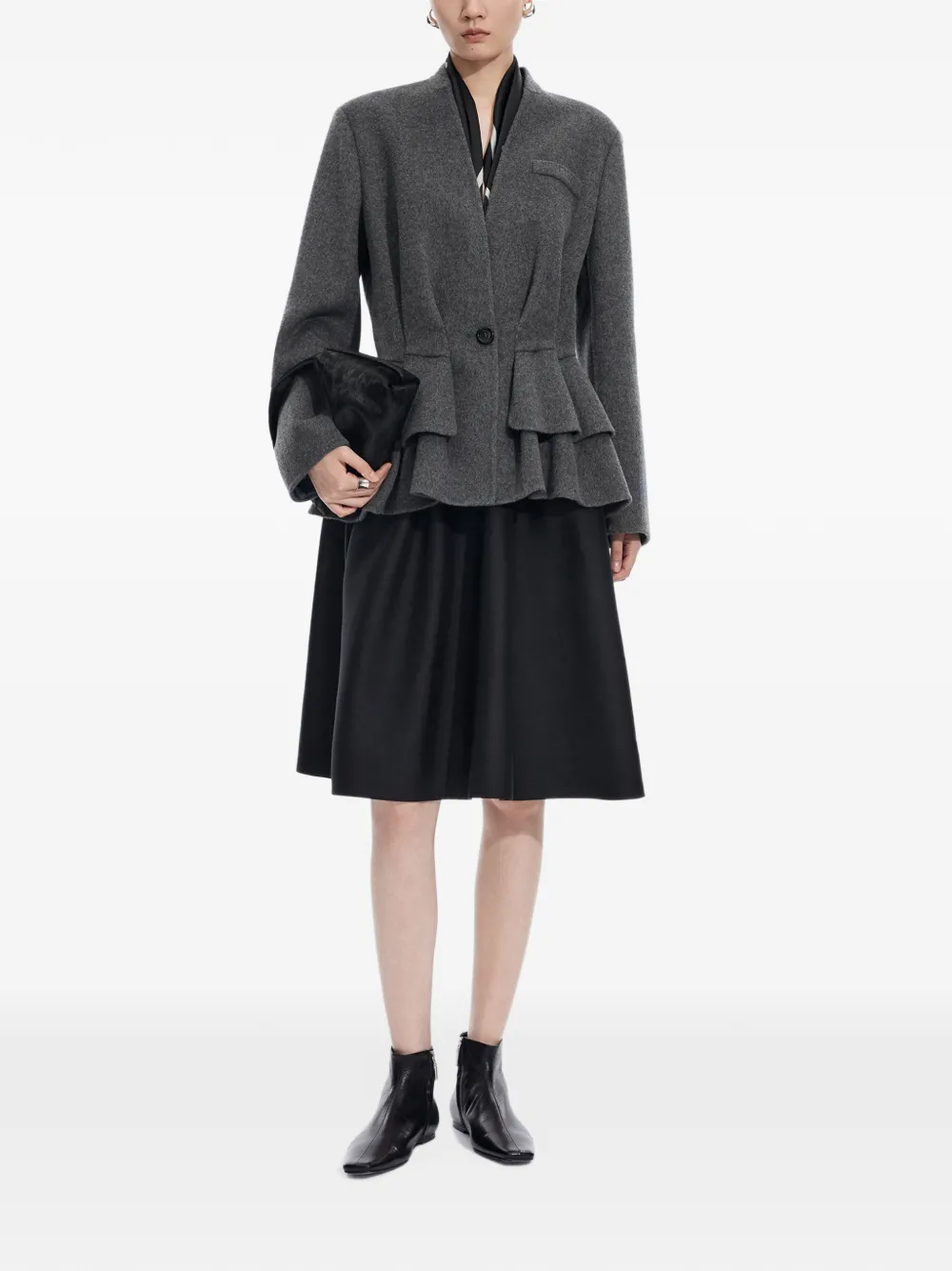 JNBY Gelaagde wollen blazer met peplum Grijs