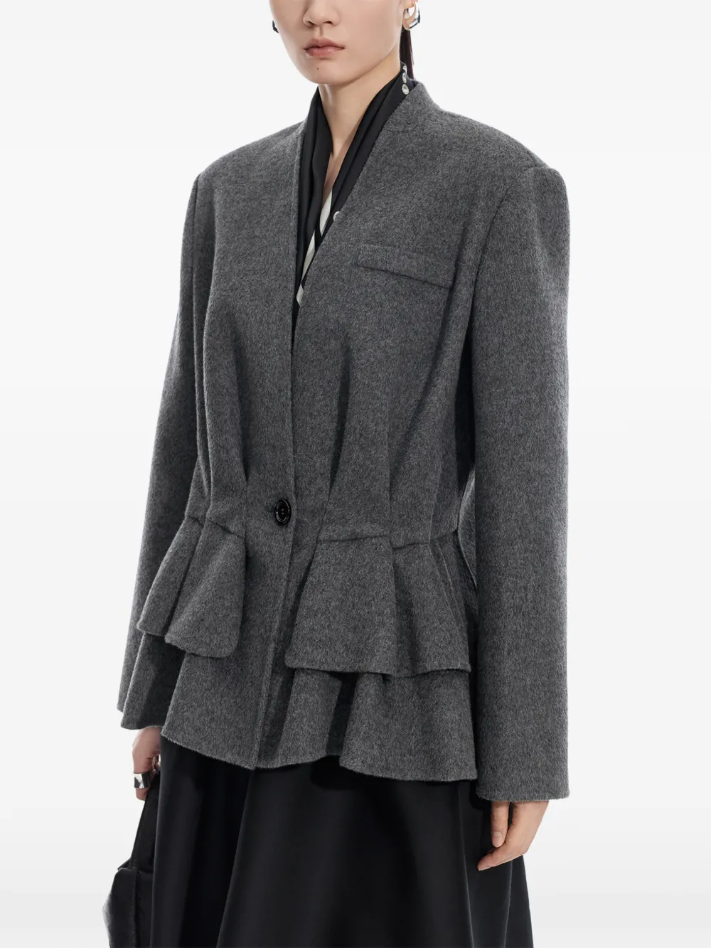 JNBY Gelaagde wollen blazer met peplum Grijs