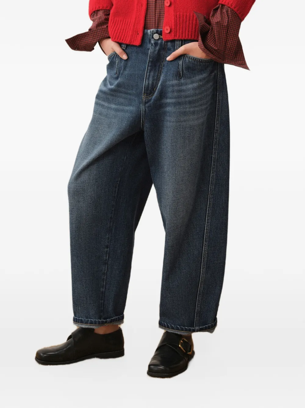 LESS straight-leg cropped jeans - Blau