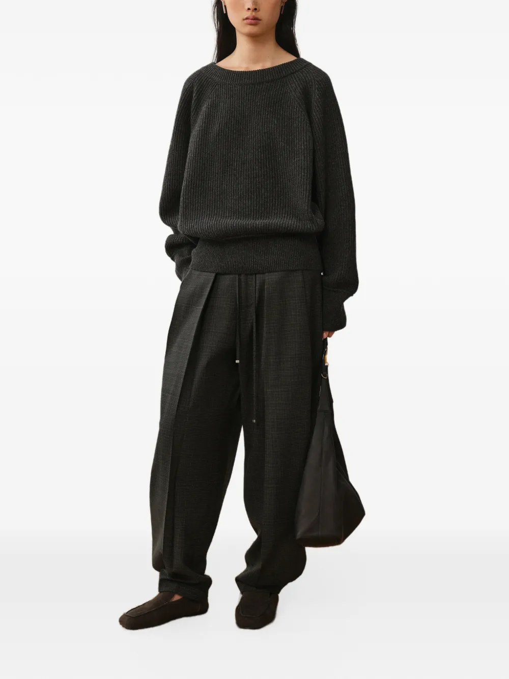 LESS Broek met wijde pijpen Grijs