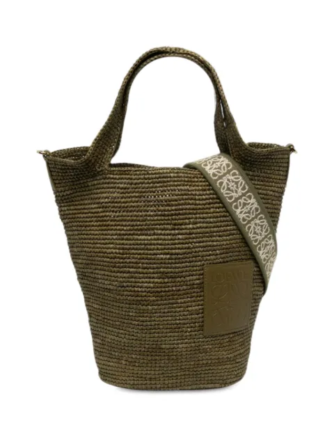 Loewe Pre-Owned 2023 Mini Raffia Slit satchel