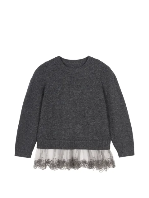 jnby by JNBY sweater i merinould med tylkant