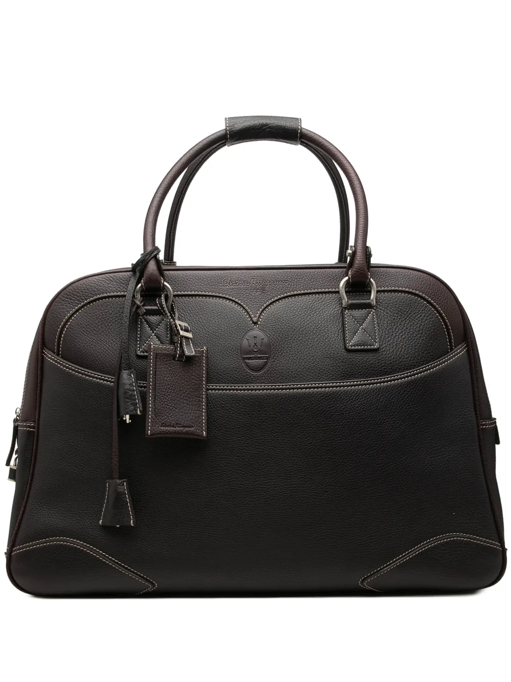 Ferragamo Pre-Owned 2000-2026 Maserati Calfskin travel bag in Brown
