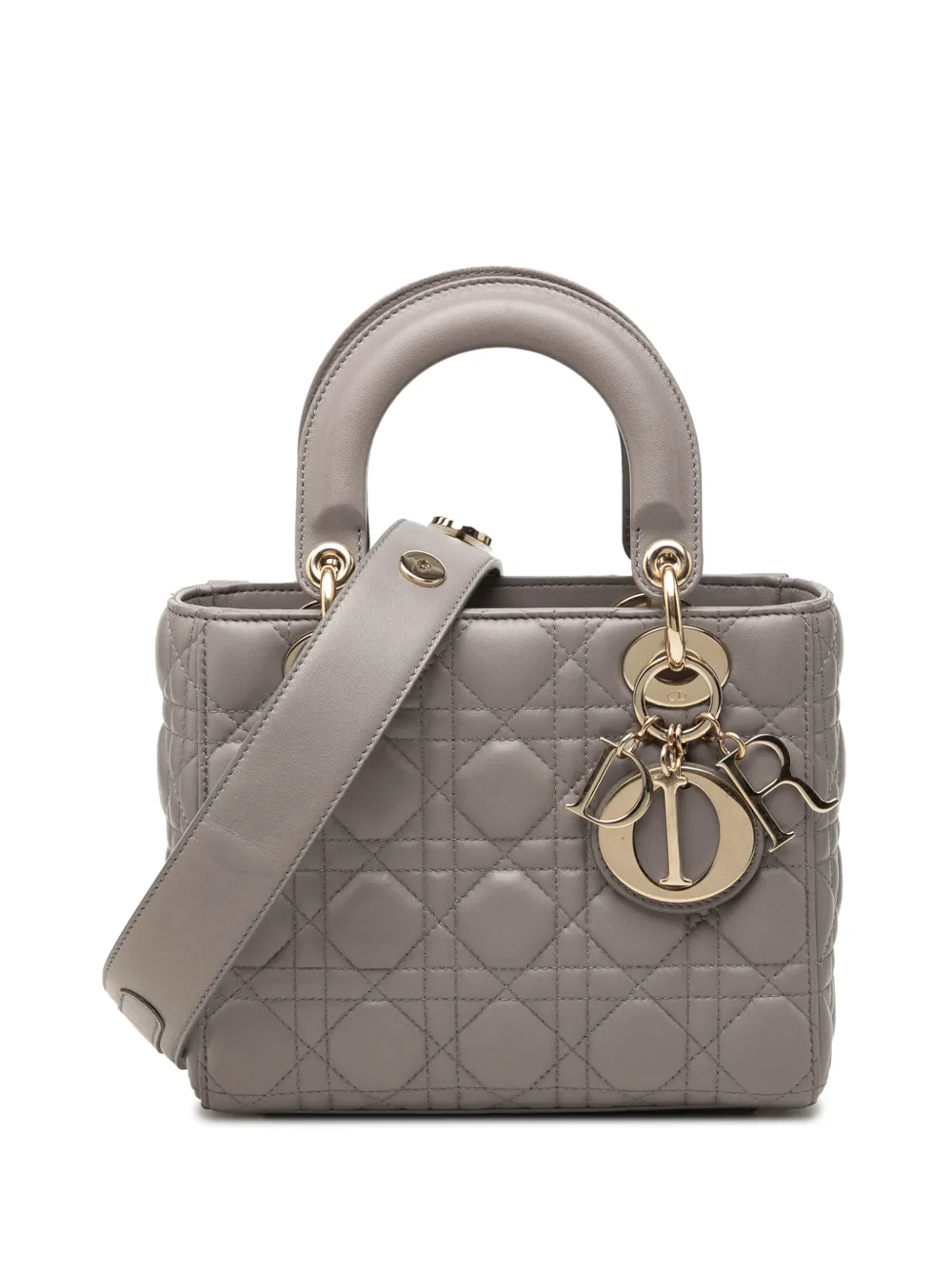 Christian Dior Pre-Owned 2017 Small Lambskin Cannage MyABCDior Lady Dior satchel - Braun