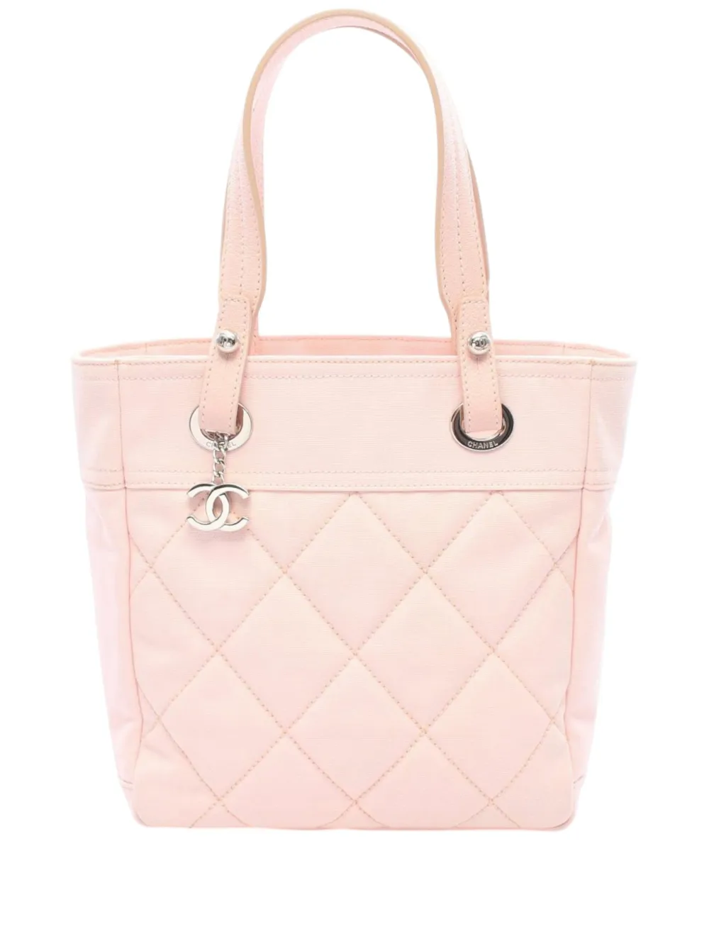 CHANEL Pre-Owned 2008-2009 Small Quilted Canvas Paris Biarritz tote bag - Rosa