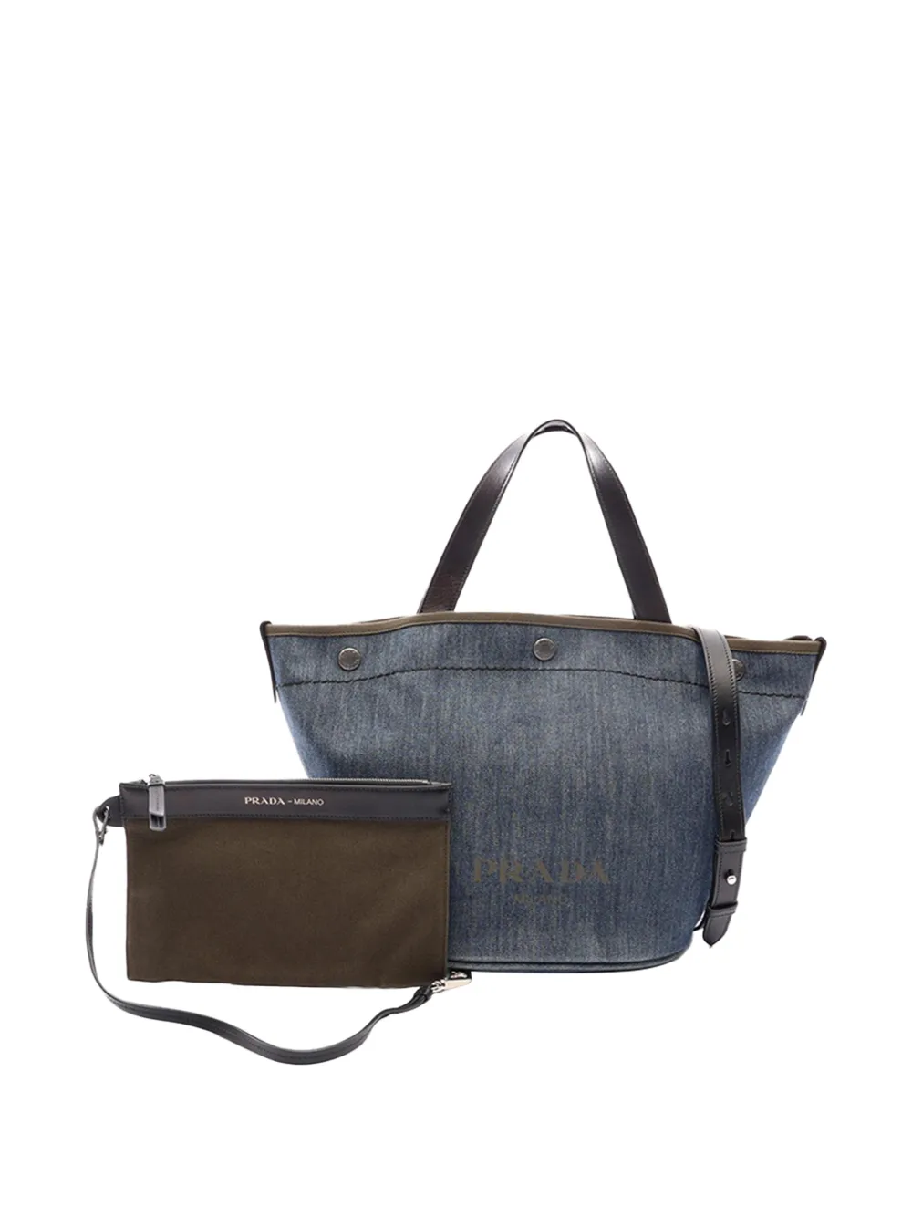 Prada Pre-Owned sac à bandoulière en jean (2010-2026) - Bleu