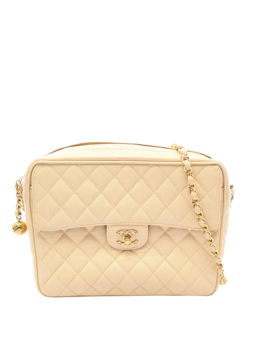 CHANEL Pre-Owned 1994-1996 CC Quilted Caviar Camera Bag crossbody bag - Toni neutri