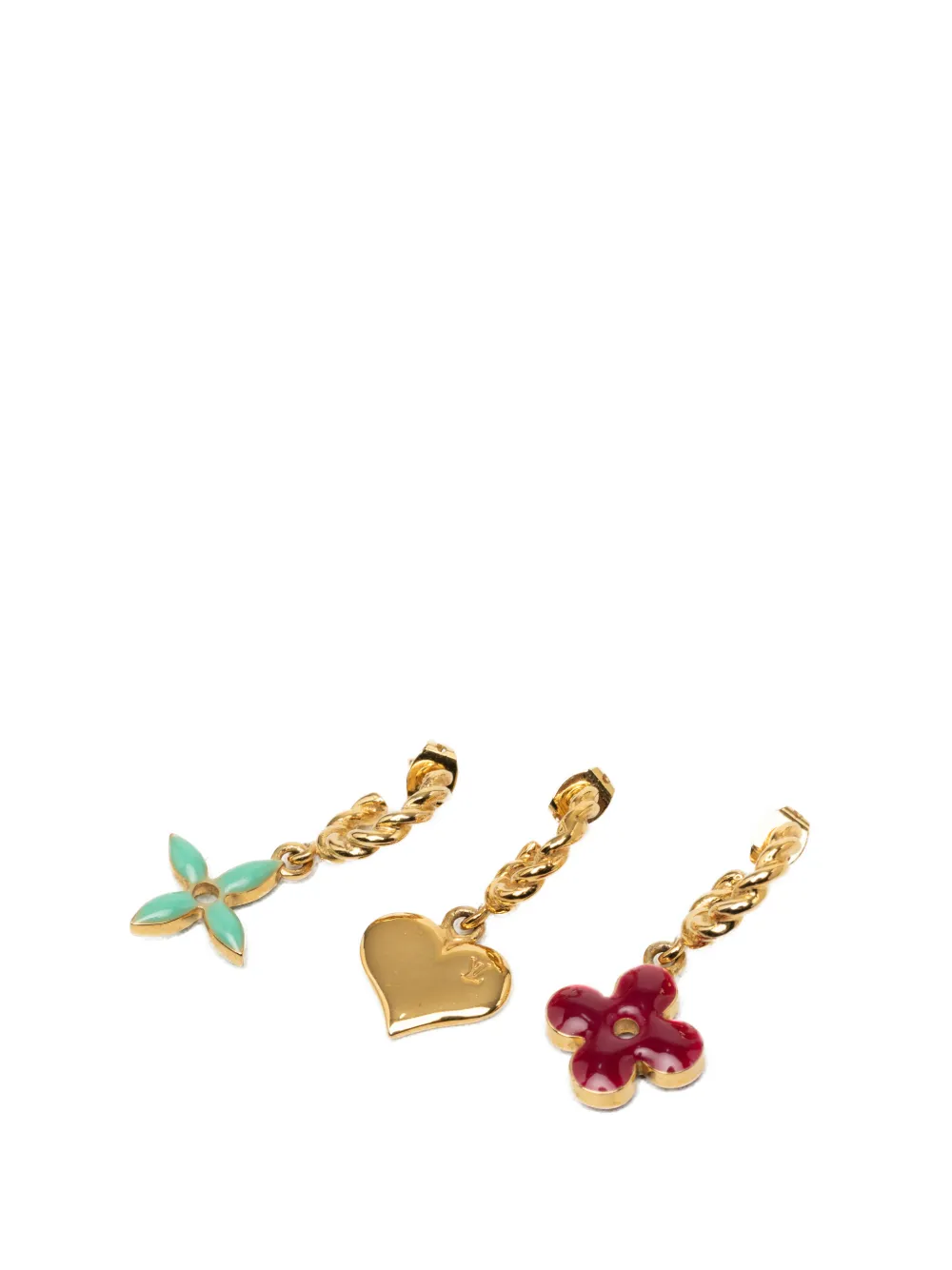 Louis Vuitton Pre-Owned boucles d'oreilles Sweet Monogram en métal doré et émail (2000-2026) Louis Vuitton Pre-Owned boucles d'oreilles Sweet Monogram en métal doré et émail (2000-2026)