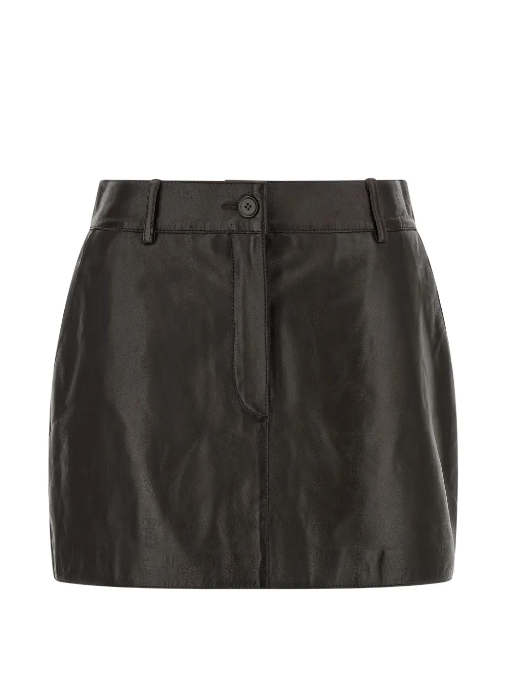 P.A.R.O.S.H. Maciock26 leather mini skirt - Marrone