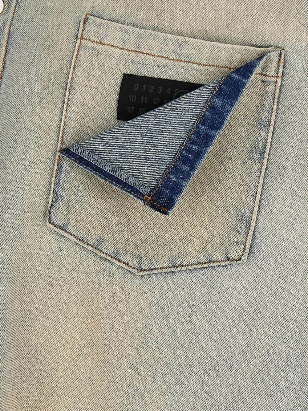 MM6 Maison Margiela Numeric Signature denim shirt Blauw