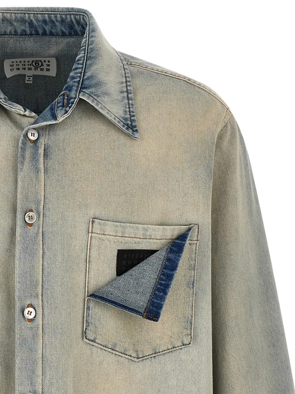 MM6 Maison Margiela Numeric Signature denim shirt Blauw