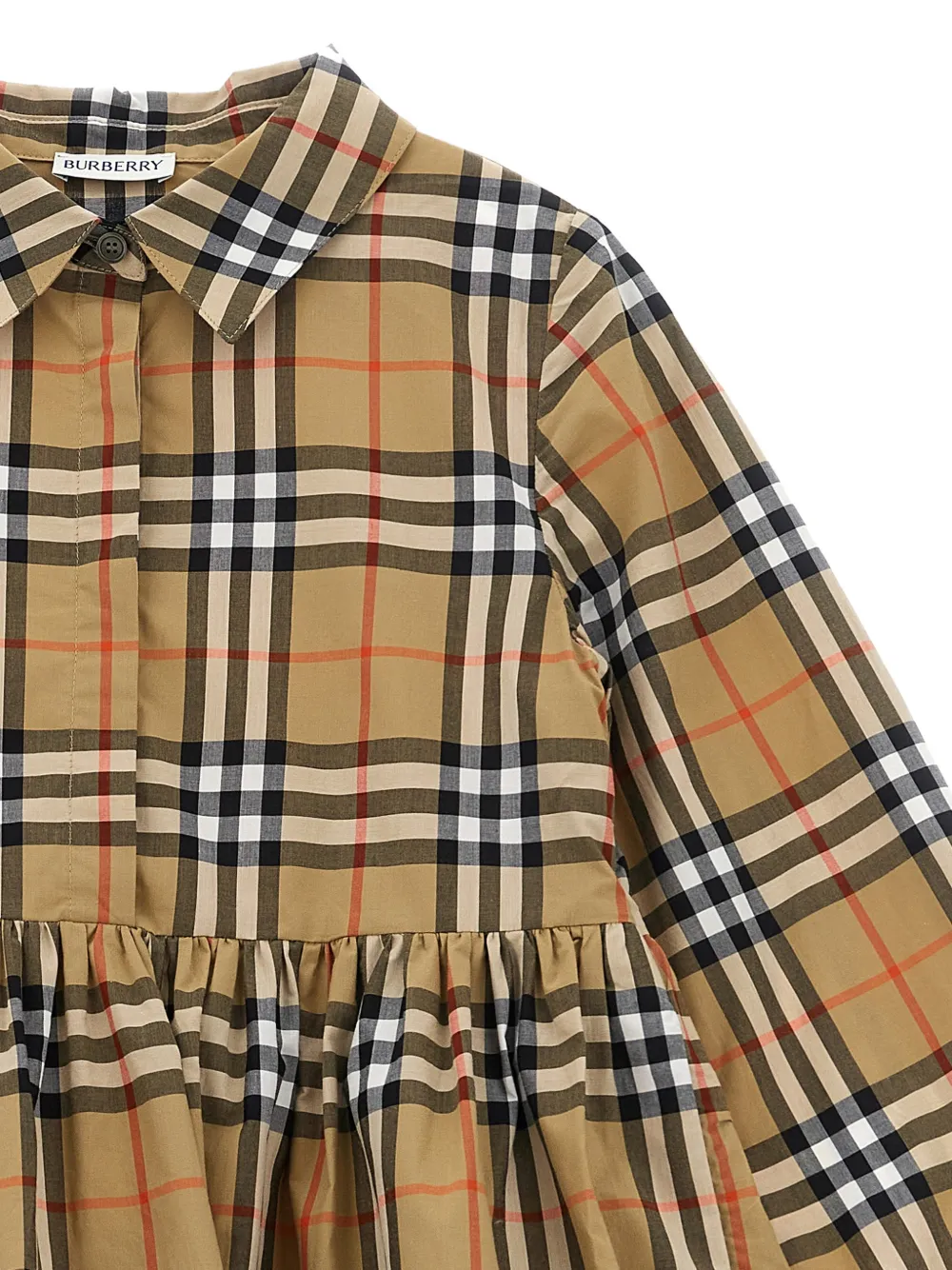 Burberry Kids Winifred Check jurk Beige