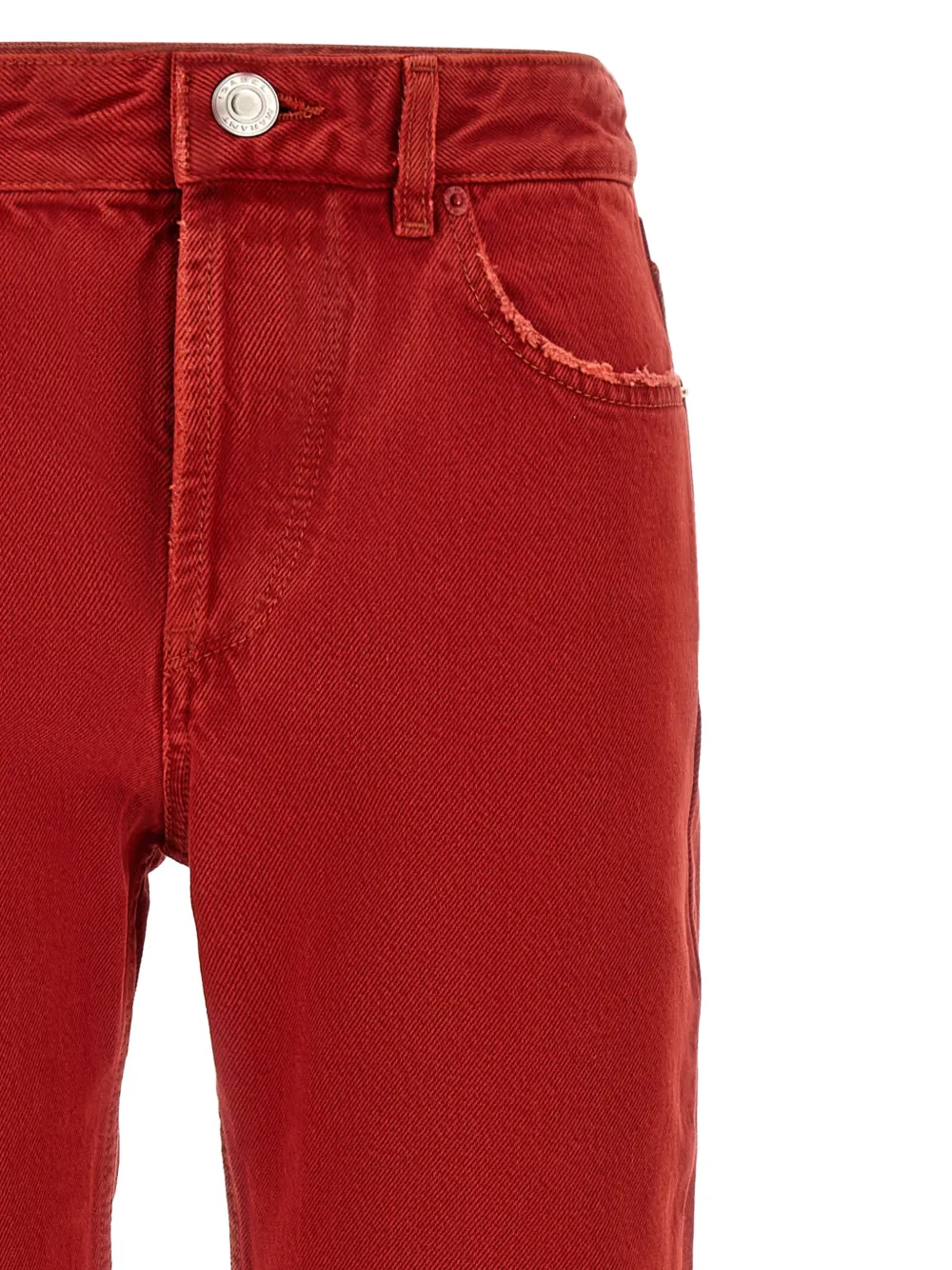 ISABEL MARANT Daya jeans met zoom met franje Rood