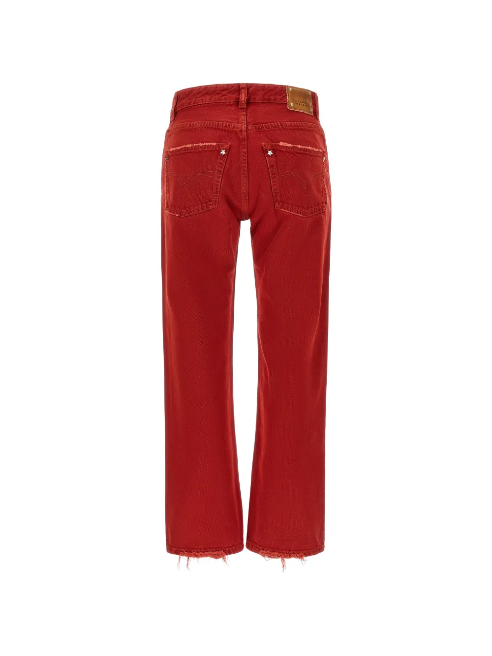 ISABEL MARANT Daya jeans met zoom met franje Rood