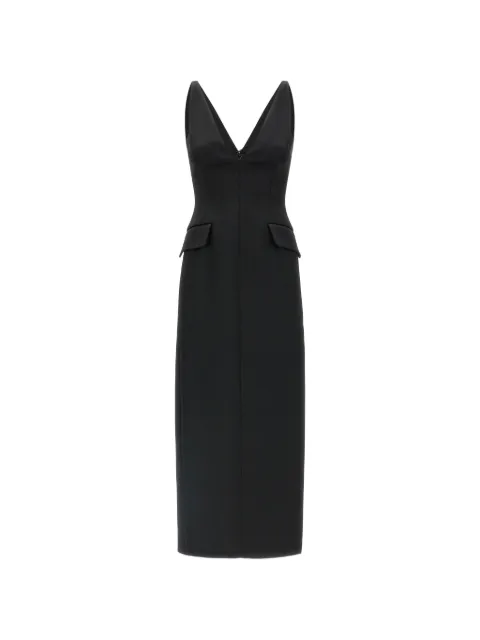 Sportmax vestido largo con cuello en V