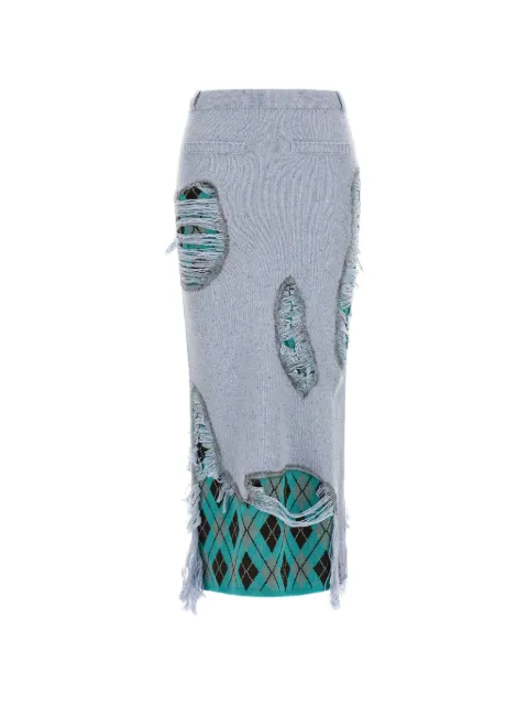 Moschino Argyle deconstructed  midi skirt