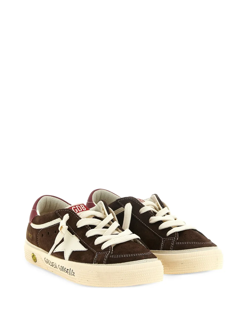 Golden Goose Kids May star-patch suede sneakers - Braun