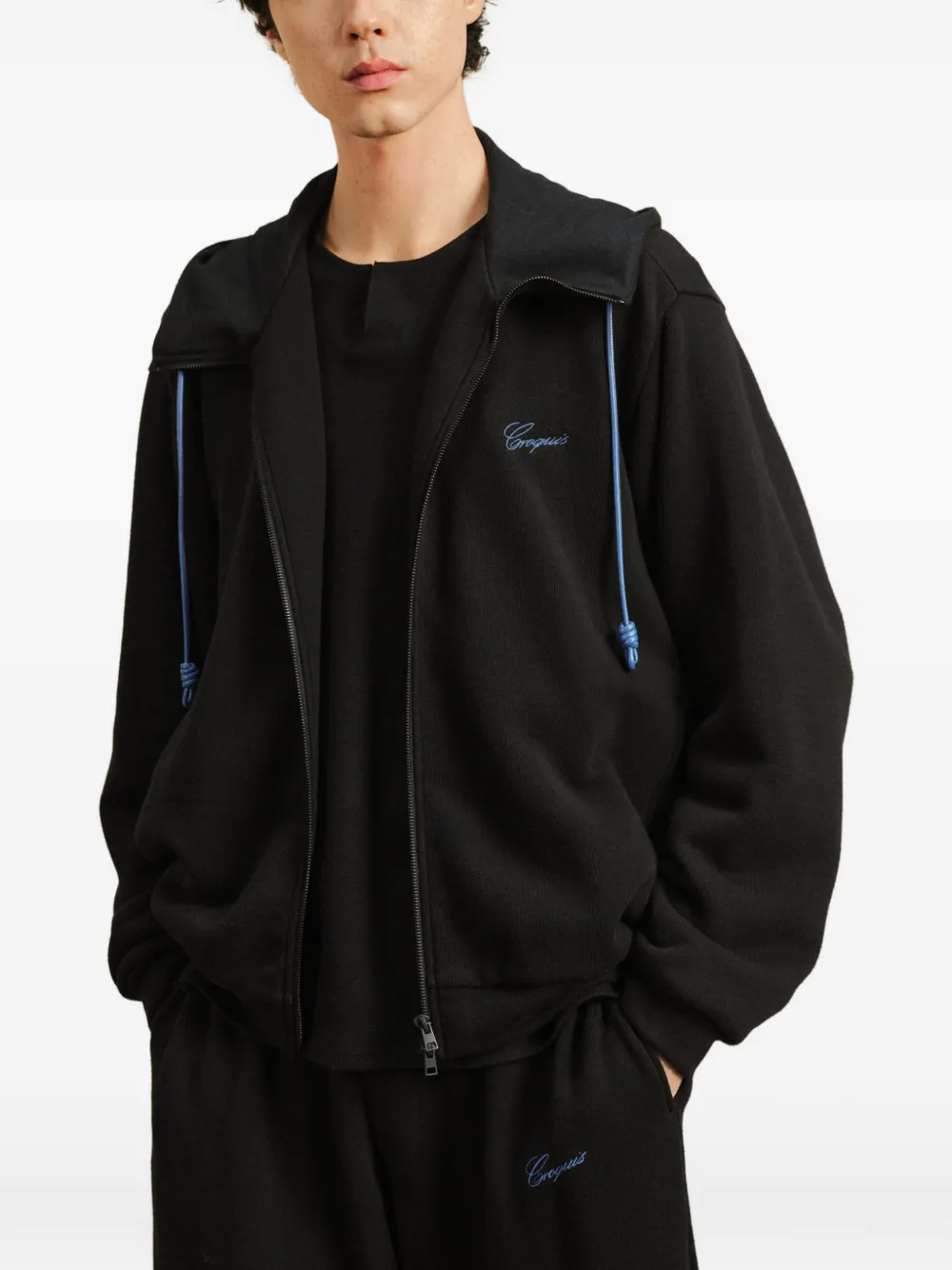 CROQUIS zip-up hoodie - Black