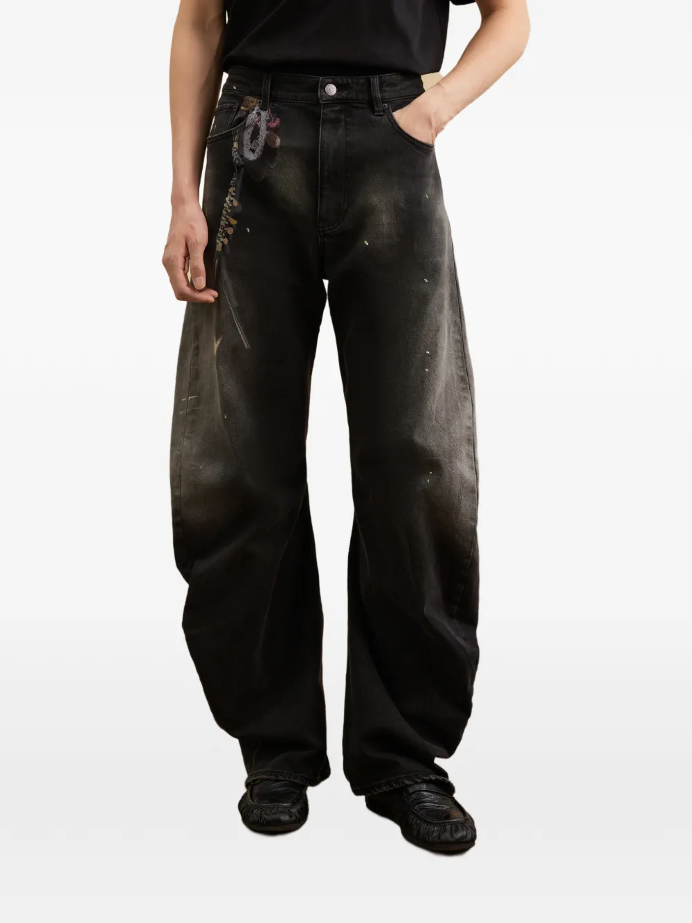 CROQUIS Jeans mit abgerundetem Bein - Schwarz
