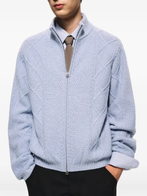 CROQUIS cable-knit zip-up cardigan