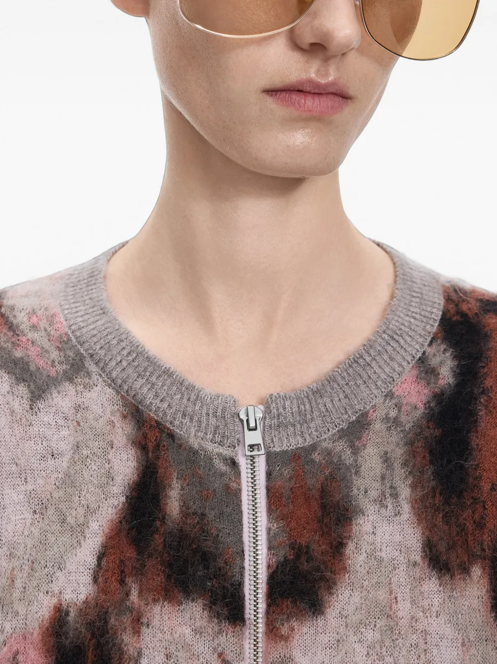 JNBY Vest met bloemenprint en rafels Grijs