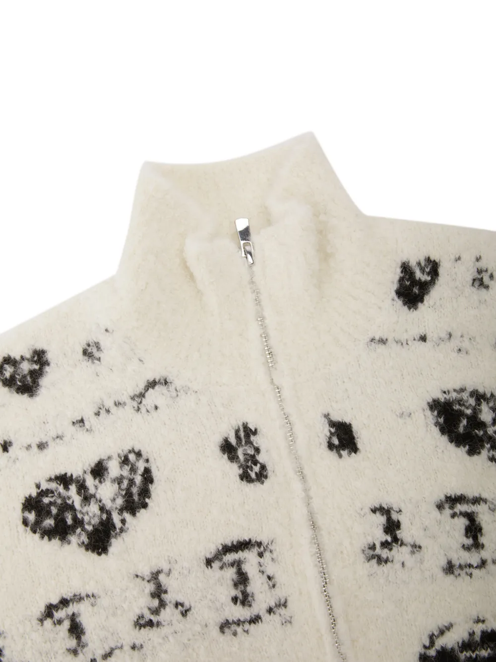 JNBY jacquard-knit zip-up cardigan Wit