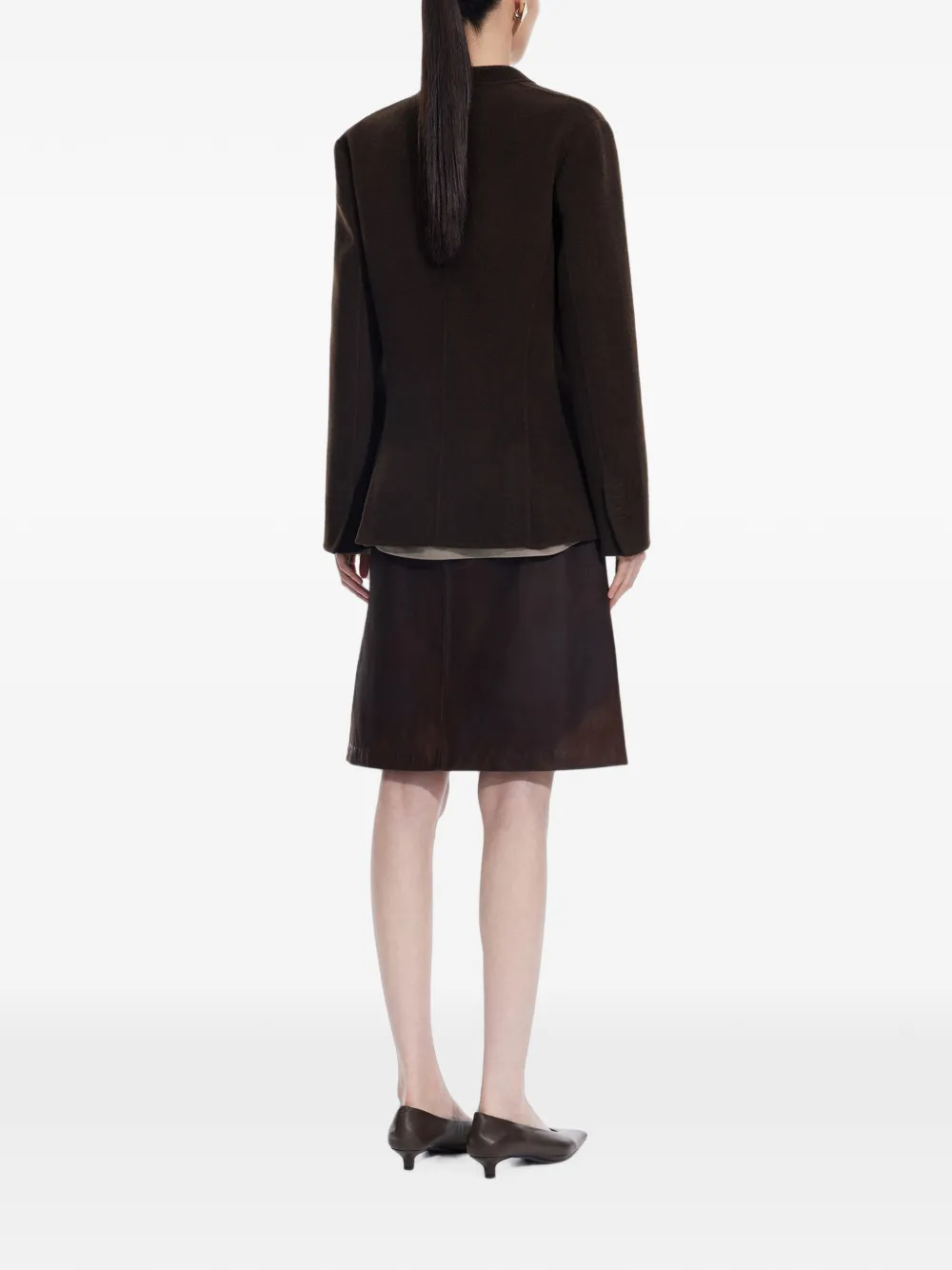 JNBY Blazer van dubbelzijdige stof met X-silhouet Bruin