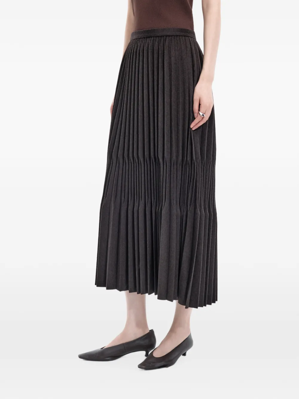 JNBY pleated A-line midi skirt Grijs
