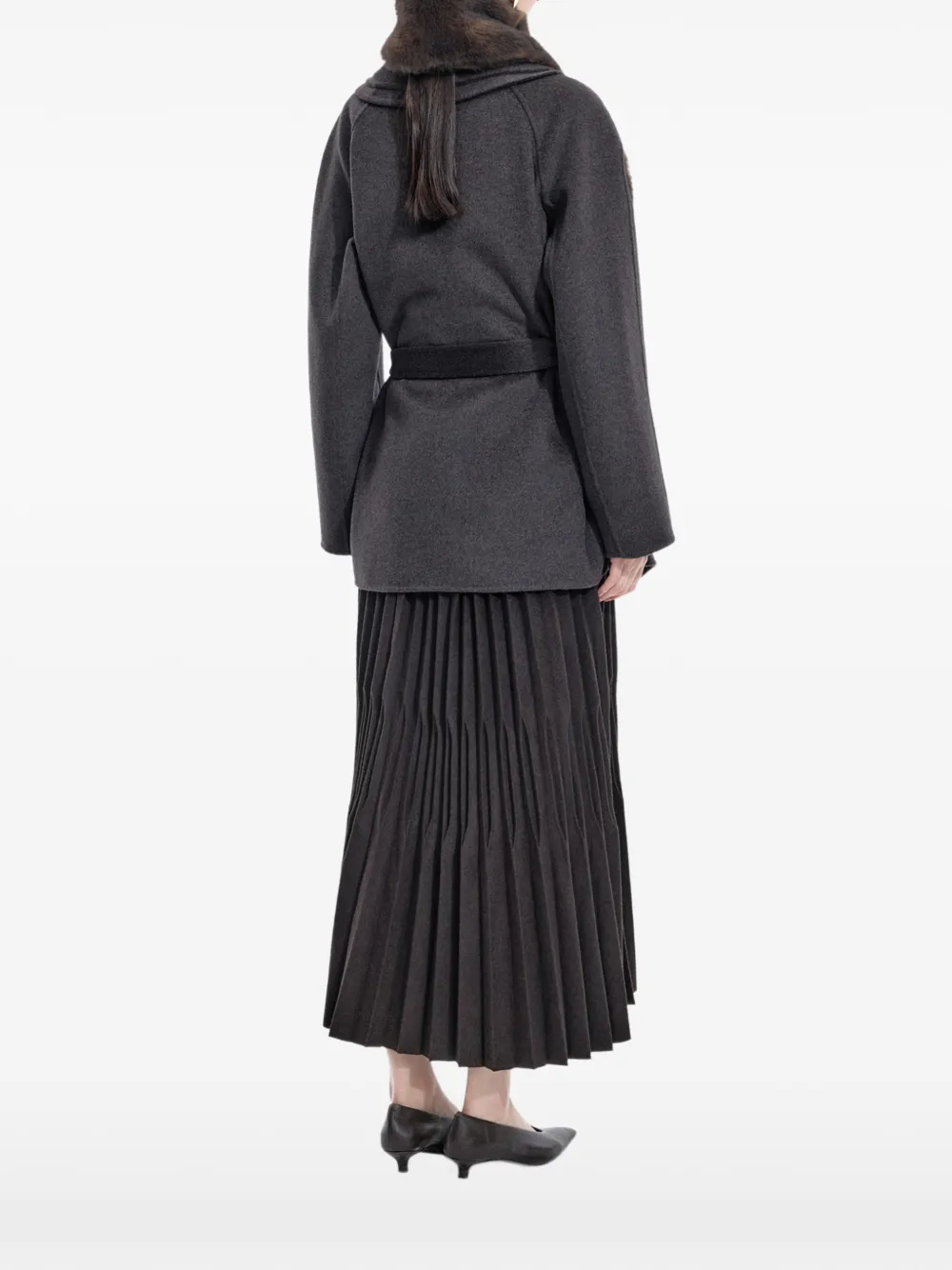 JNBY pleated A-line midi skirt Grijs
