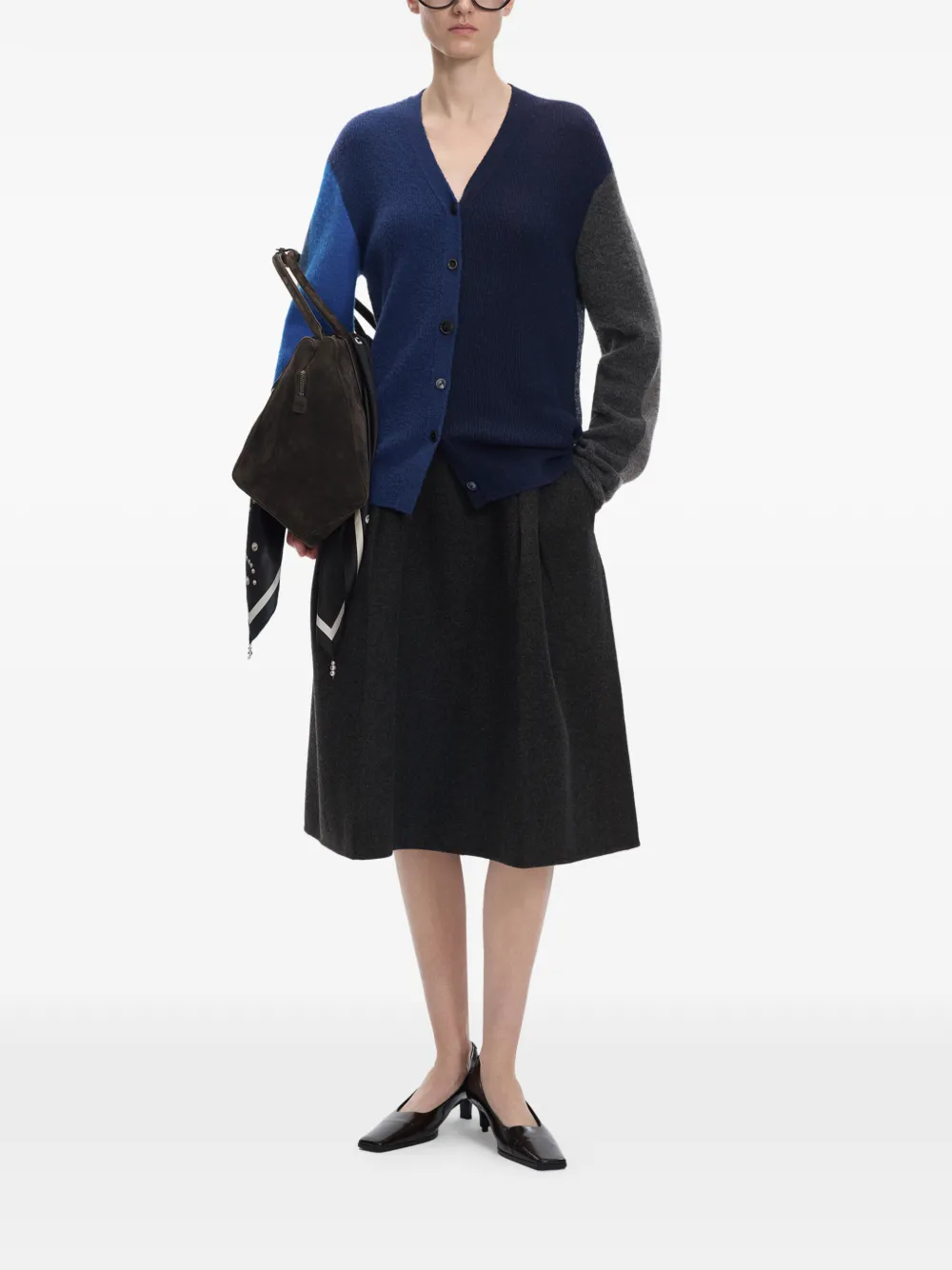 JNBY double-face a-line midi skirt - Schwarz
