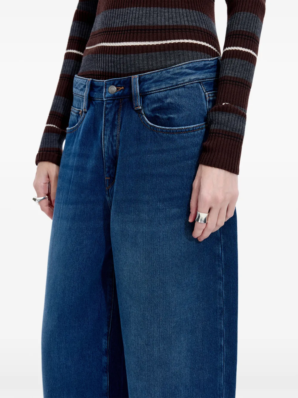 JNBY High-waist jeans met gebogen pijpen Blauw