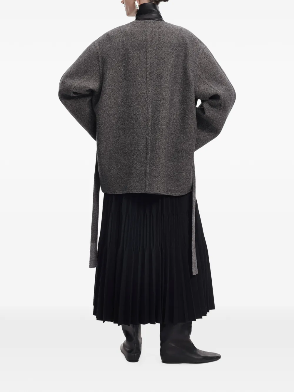 JNBY pleated A-line midi skirt Zwart