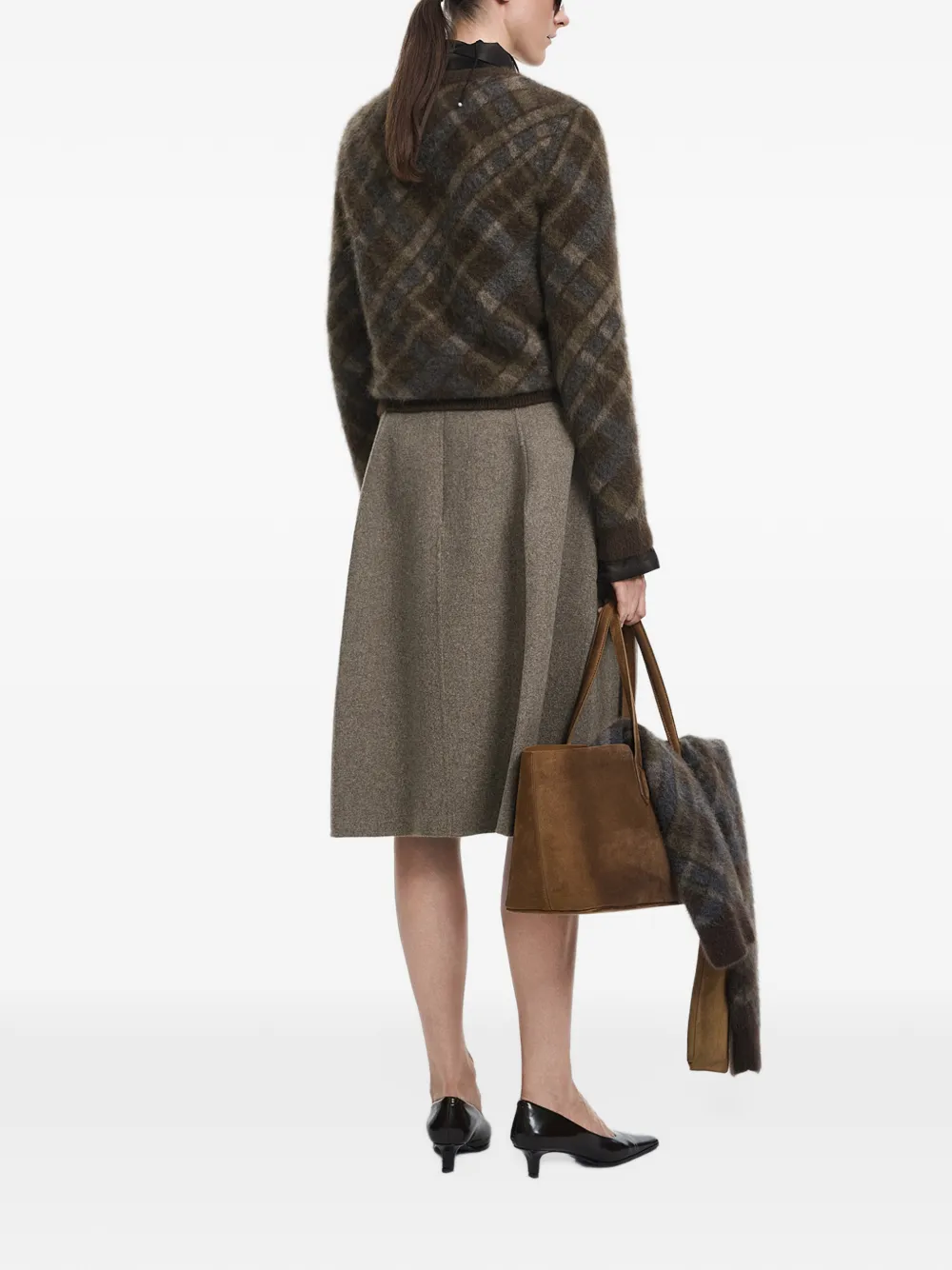 JNBY pleated A-line midi skirt Grijs