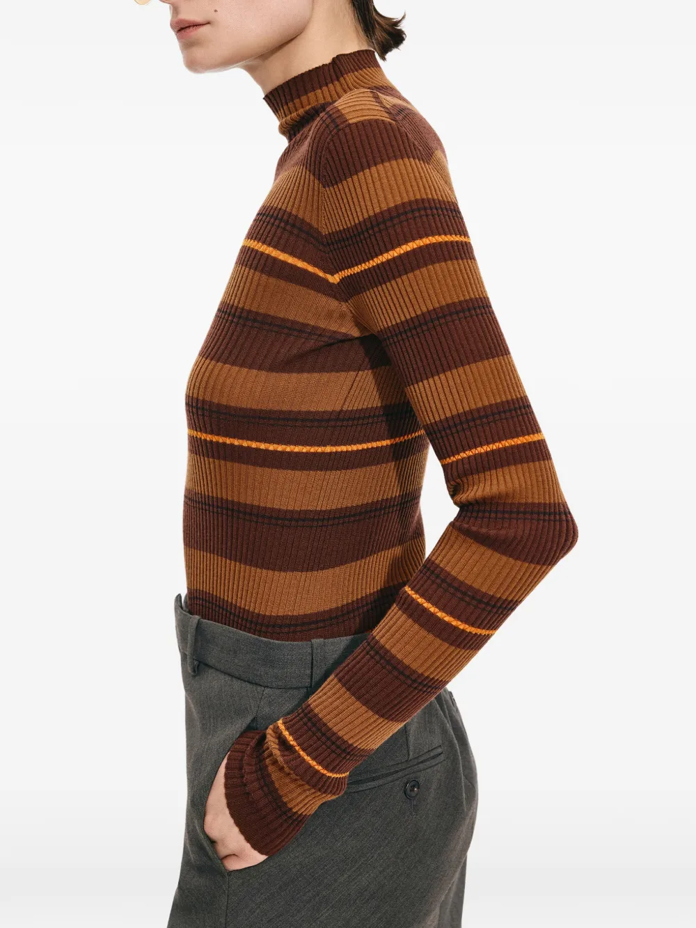 JNBY striped mock-neck sweater Bruin