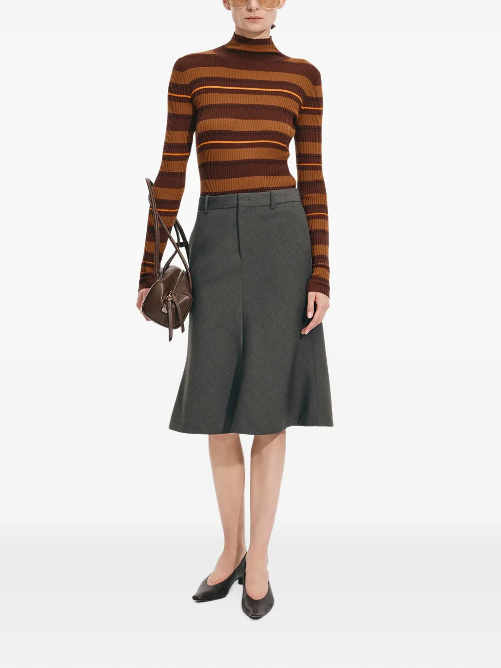 JNBY striped mock-neck sweater Bruin