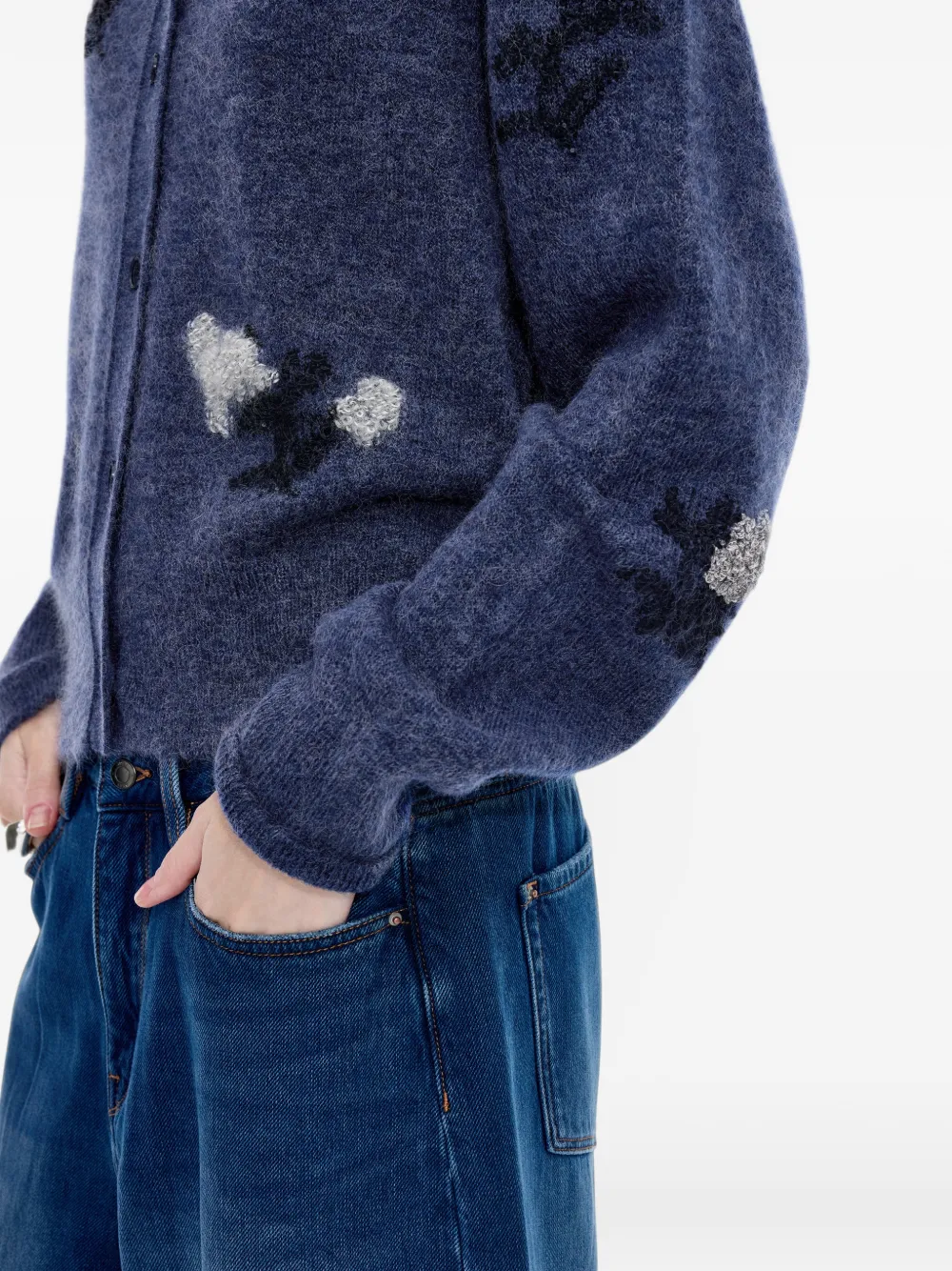 JNBY floral-intarsia cardigan Blauw