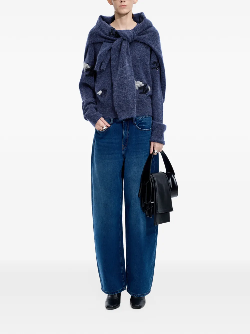 JNBY floral-intarsia cardigan Blauw