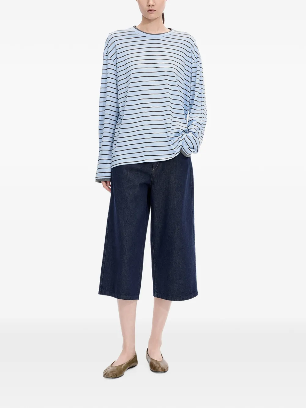 JNBY Gestreept T-shirt met lange mouwen Blauw
