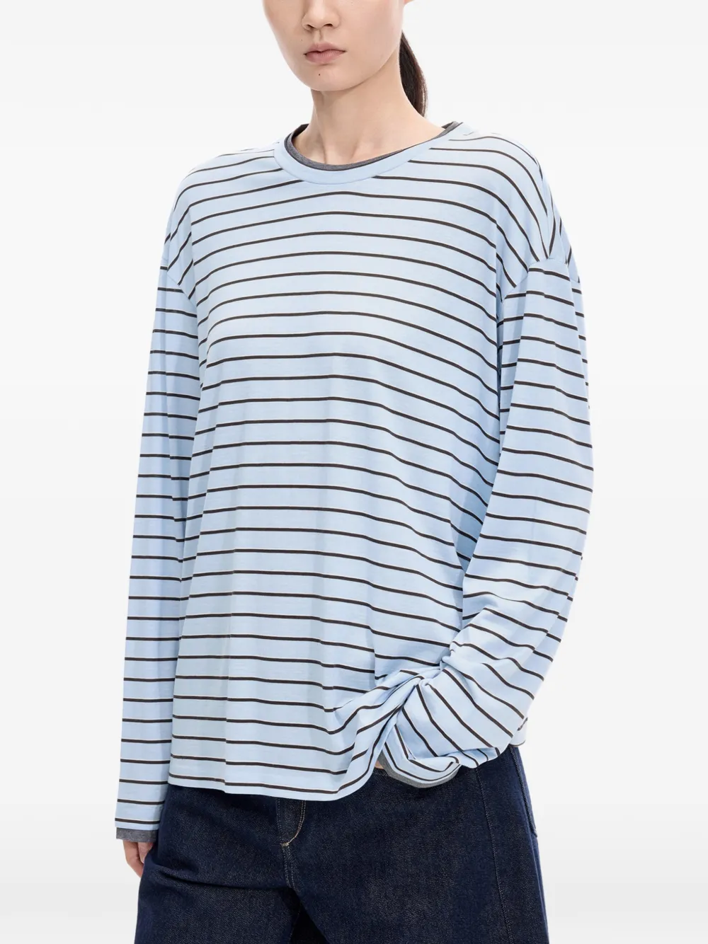 JNBY Gestreept T-shirt met lange mouwen Blauw