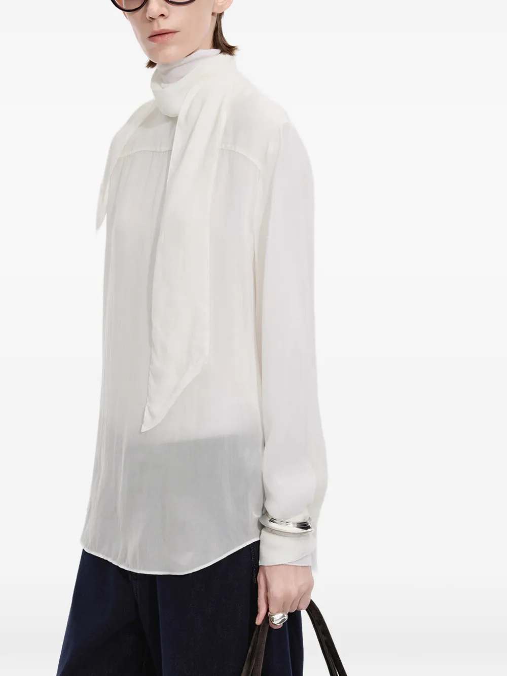 JNBY tie-neck relaxed-fit blouse Wit