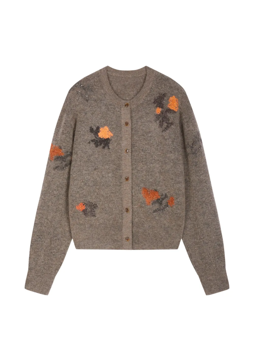 JNBY floral-embroidered cardigan - Brown