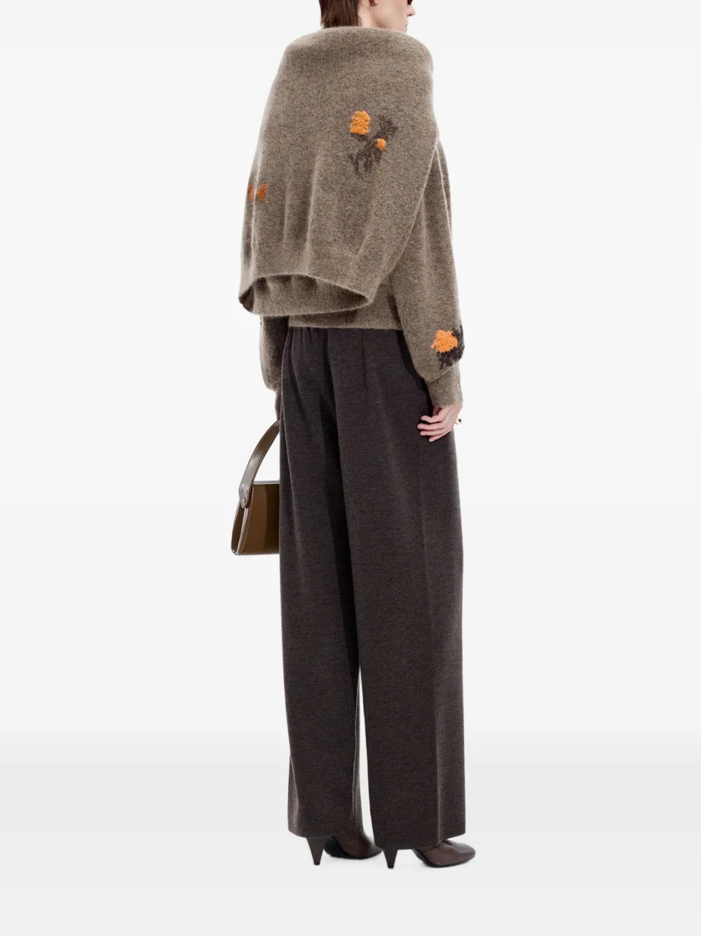 JNBY floral-embroidered cardigan Bruin