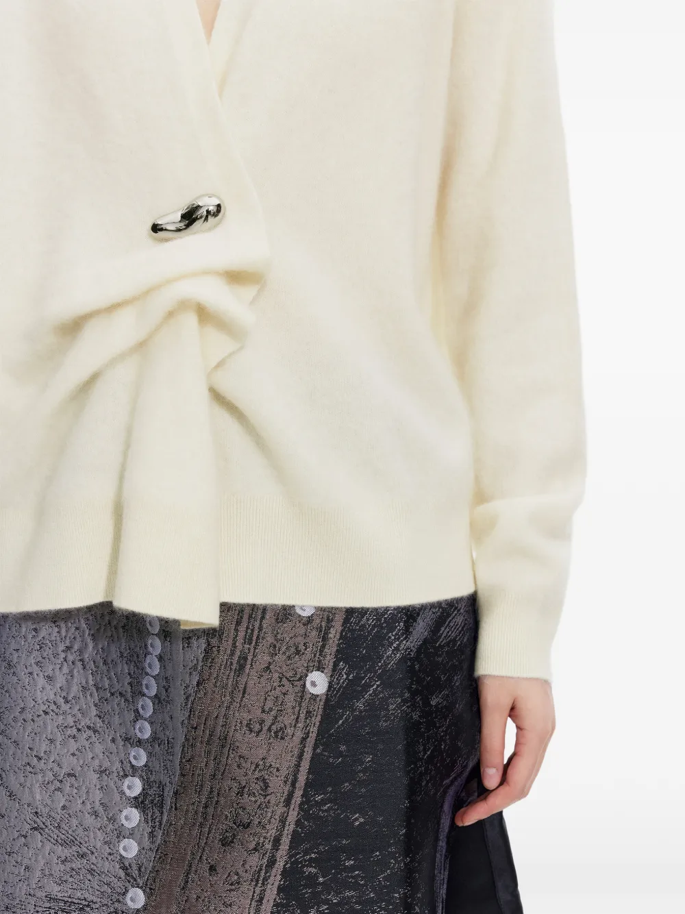 JNBY draped V-neck cardigan Beige