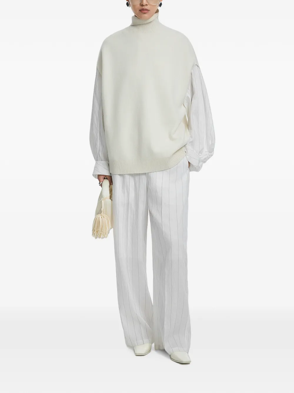 JNBY Mouwloze trui met hoge hals Beige