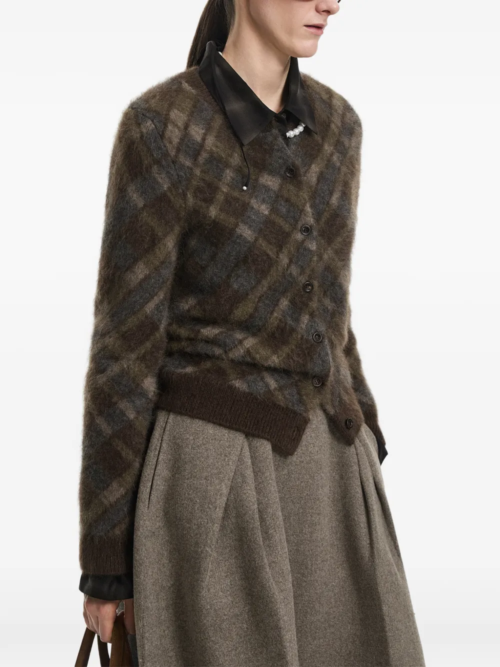 JNBY jacquard button-up cardigan Bruin