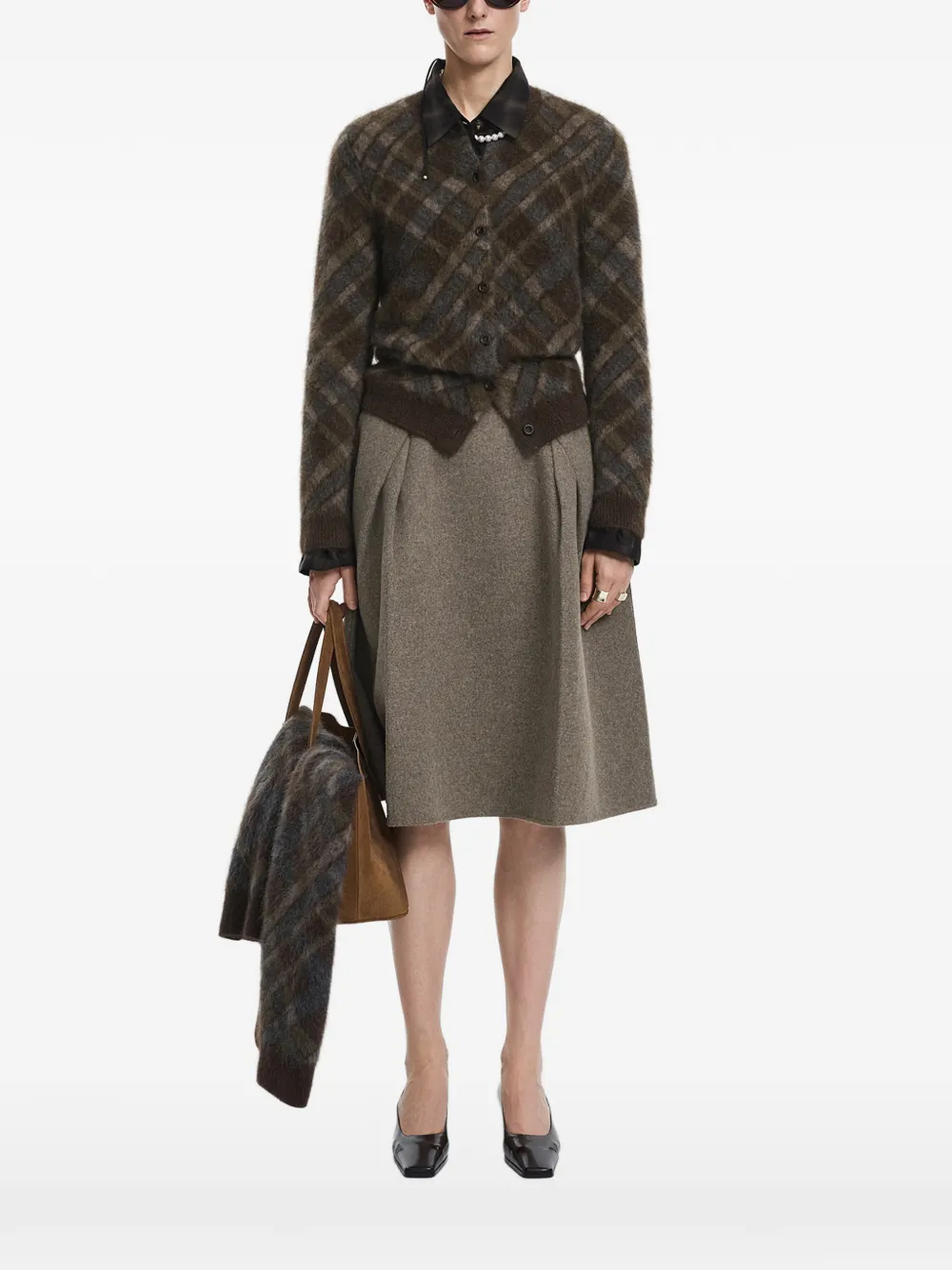 JNBY jacquard button-up cardigan Bruin