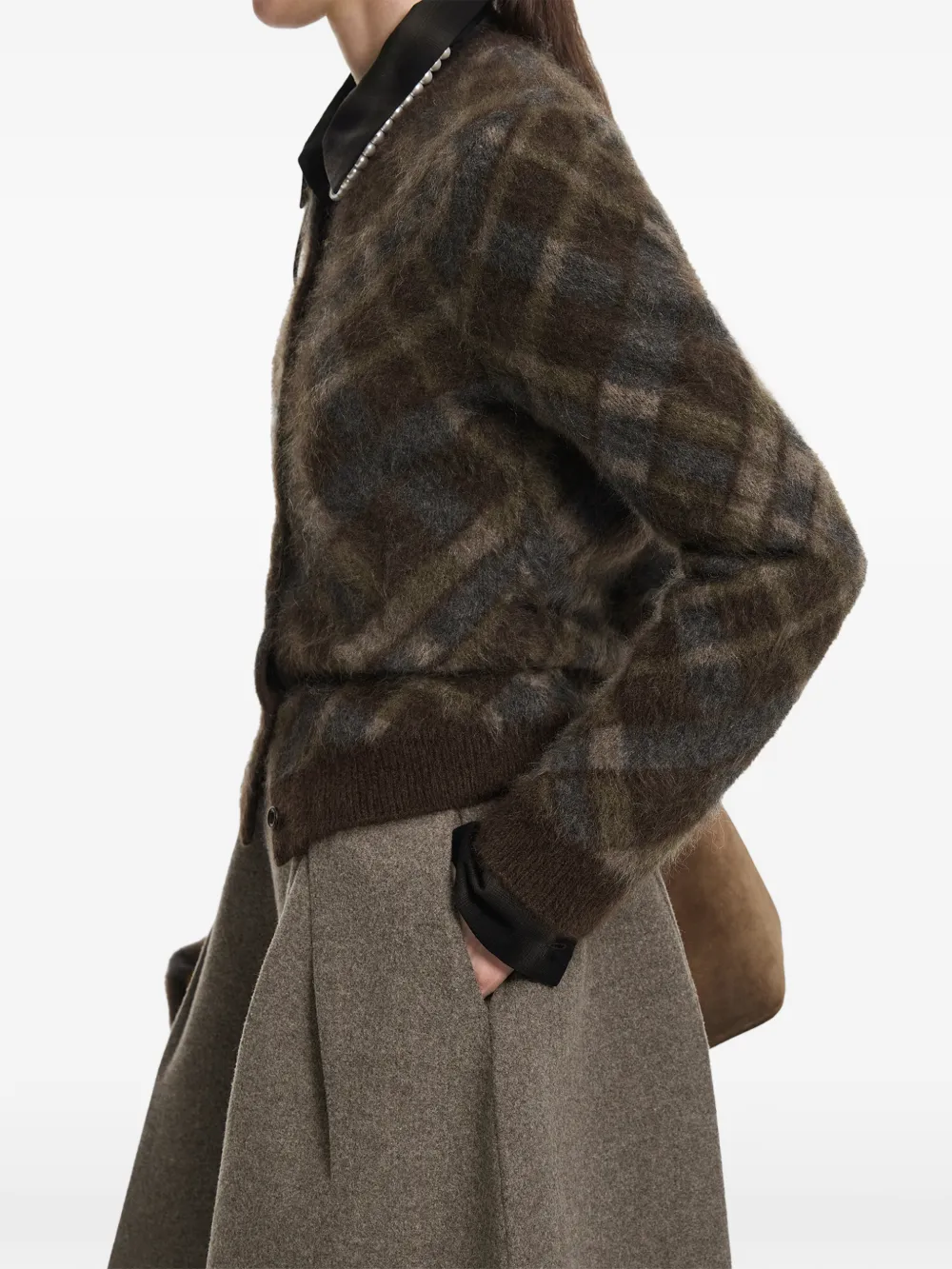 JNBY jacquard button-up cardigan Bruin