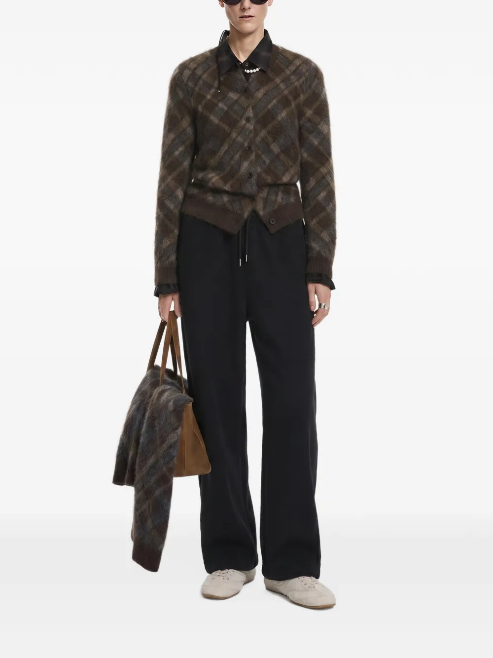 JNBY jacquard button-up cardigan Bruin