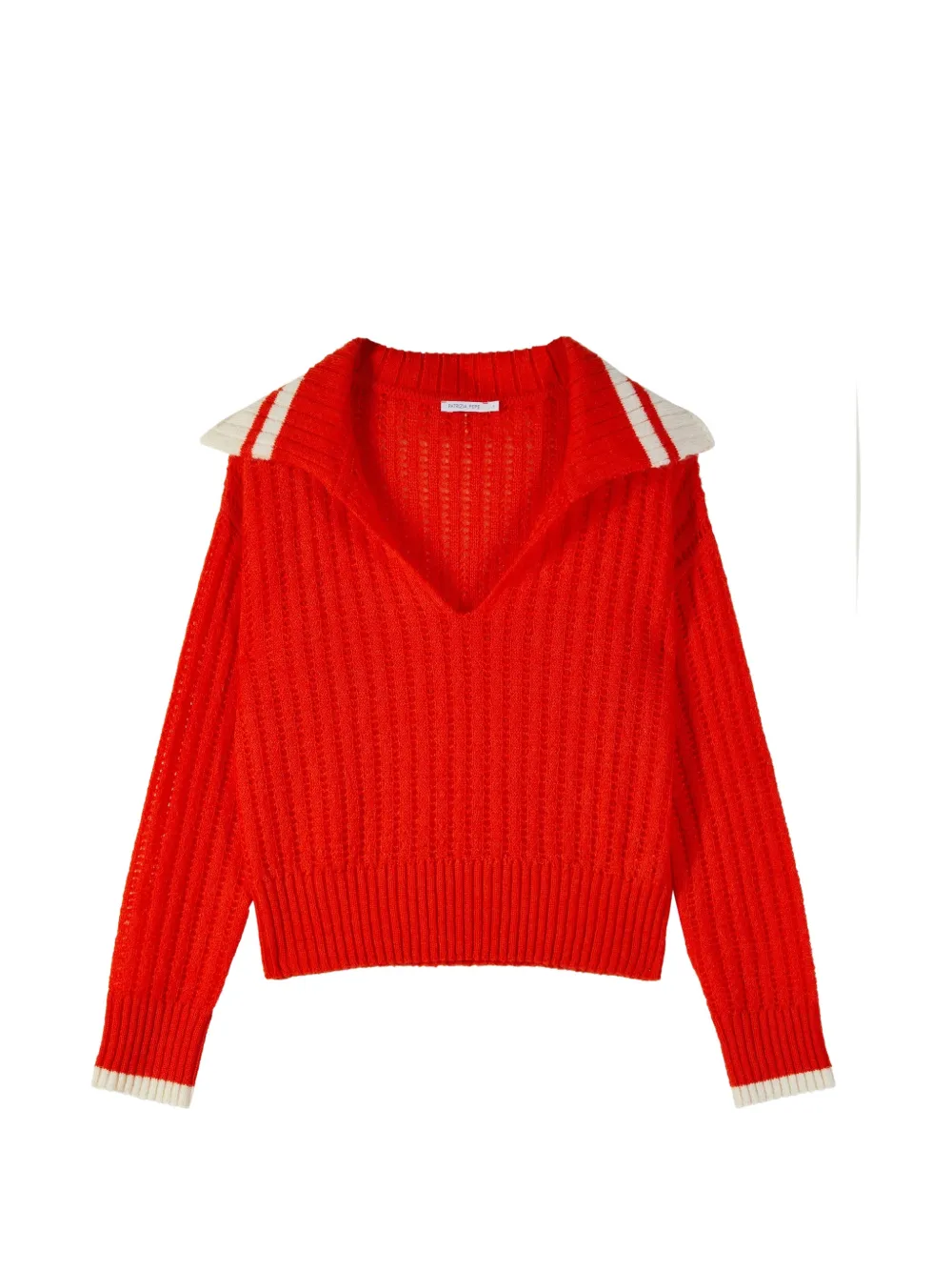 Patrizia Pepe ribbed-knit sailor-collar sweater - Arancione